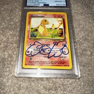 Steve Aoki Signed Official Pokemon Trading Card 46 Charmander PSA/DNA Auto 10