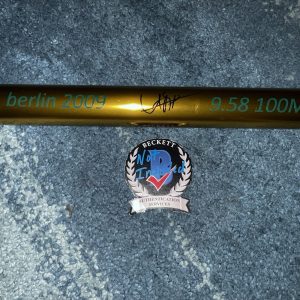 Usain Bolt Signed Gold Baton Berlin 2009 9.58 Record Jamaica Beckett #2