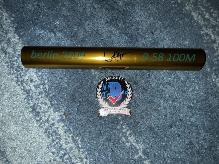 Usain Bolt Signed Gold Baton Berlin 2009 9.58 Record Jamaica Beckett #2