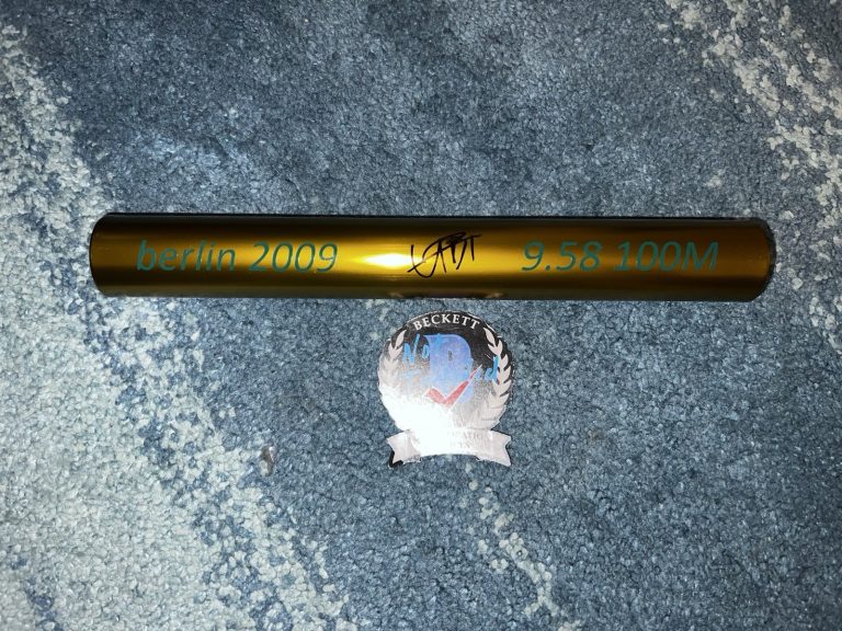 Usain Bolt Signed Gold Baton Berlin 2009 9.58 Record Jamaica Beckett #3