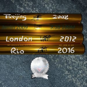 Usain Bolt Signed Gold Baton Set Beijing, Berlin, London & Rio π―π² Beckett