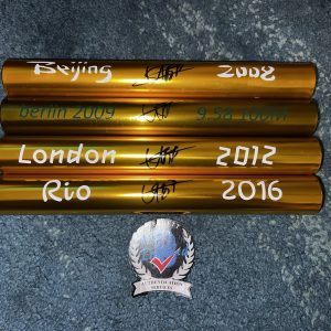 Usain Bolt Signed Gold Baton Set Beijing, Berlin, London & Rio π―π² Beckett #4
