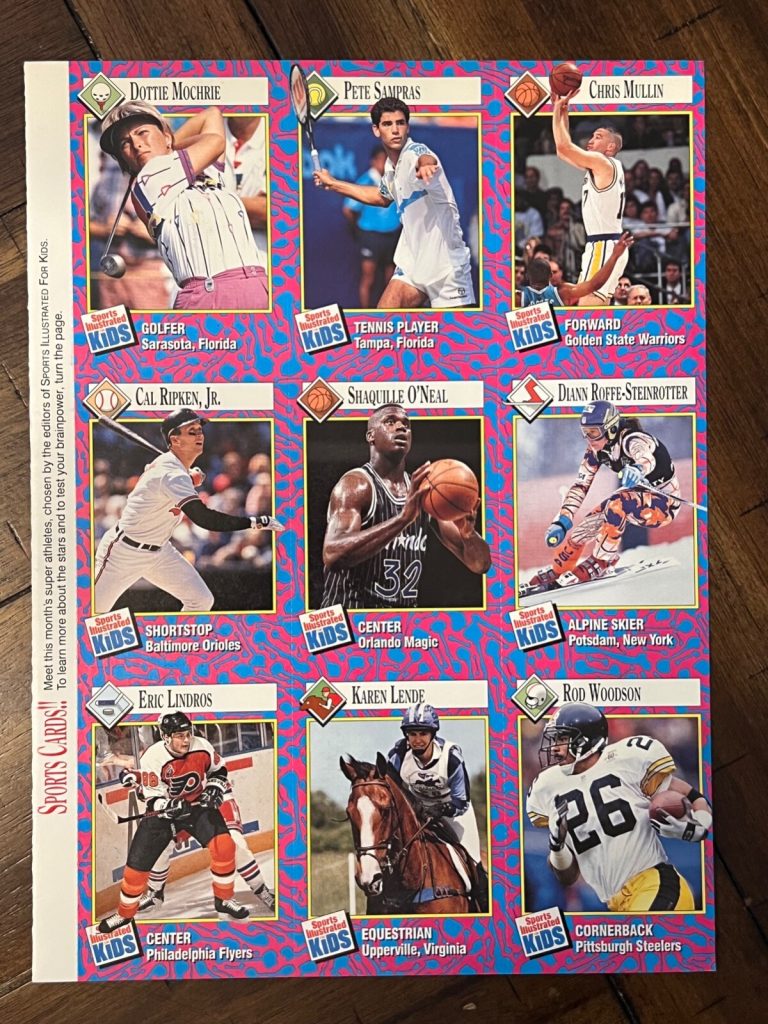 1993 Sports Illustrated SI for Kids Uncut Panel of Cards Shaquille O’Neal RC WOW