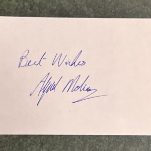 Alfred Molina SIGNED Autographed Index Card Raiders Indiana Jones Doc Oc