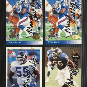 4x Marcus Buckley SIGNED Autographed NY Giants Rookie RC Card lot