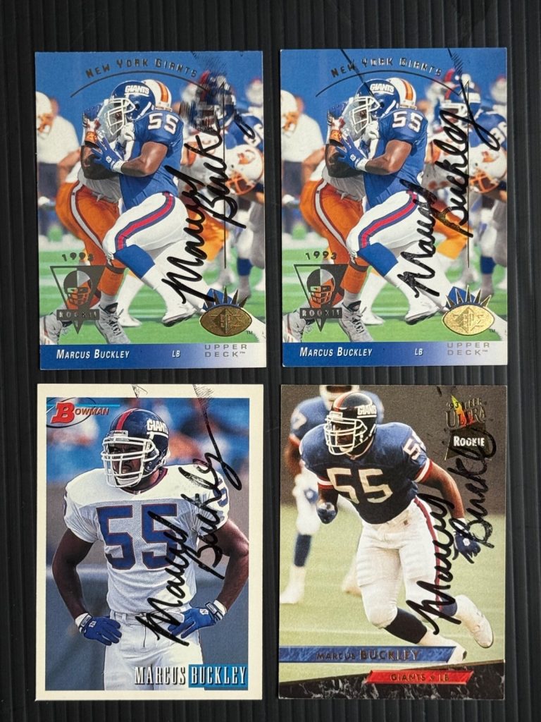 4x Marcus Buckley SIGNED Autographed NY Giants Rookie RC Card lot