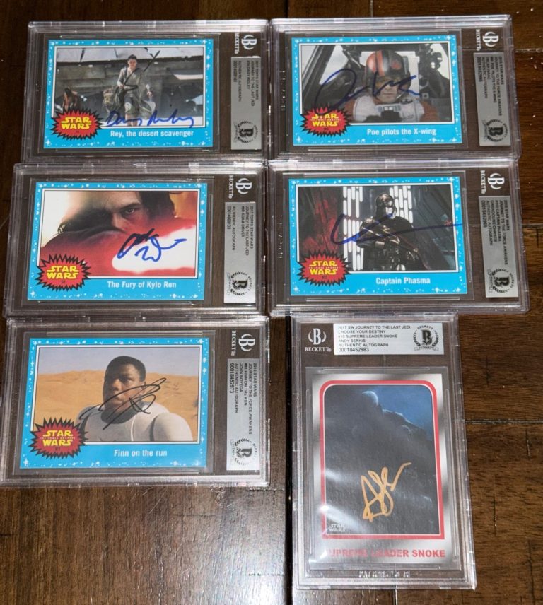 Lot 6 Star Wars TFA SIGNED Auto Cards Adam Driver Daisy Ridley Boyega Isaac BAS