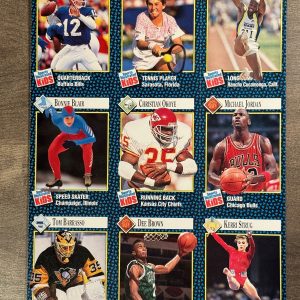 1992 Sports Illustrated SI for Kids Uncut SHEET Card Michael Jordan Jim Kelly