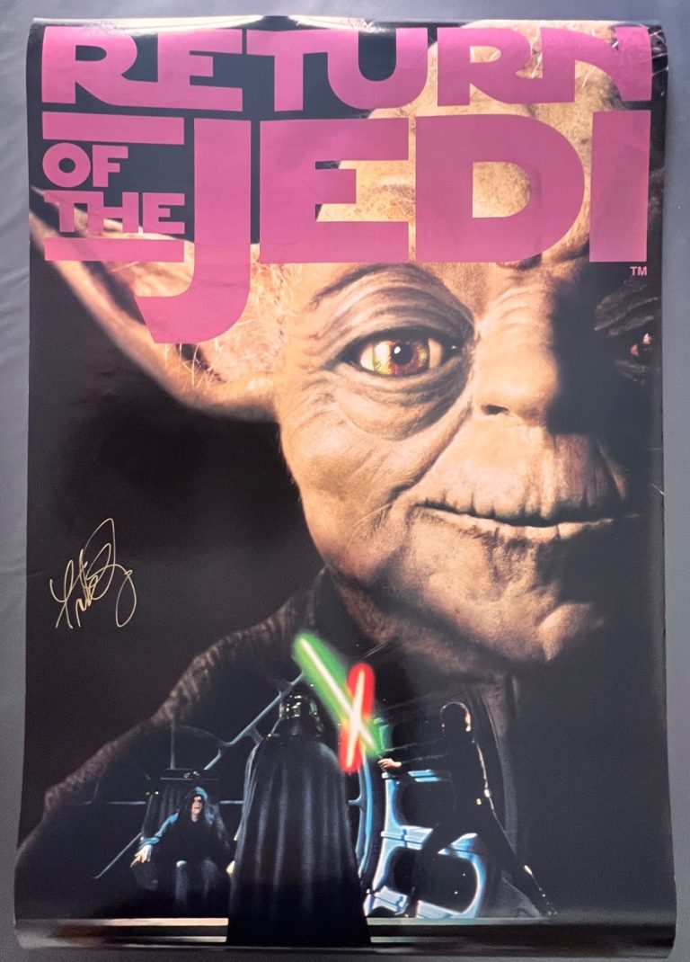 Frank Oz Yoda Star Wars SIGNED Autographed RARE 36x24 ROTJ poster w/ SWAU LOA