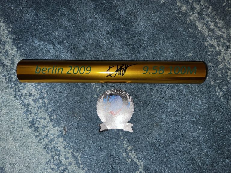 Usain Bolt Signed Gold Baton Berlin 2009 9.58 Record Jamaica Beckett #4