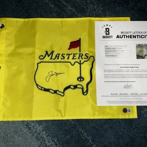 Jack Nicklaus Signed Undated Masters Flag 6x Masters Champ Legend Beckett