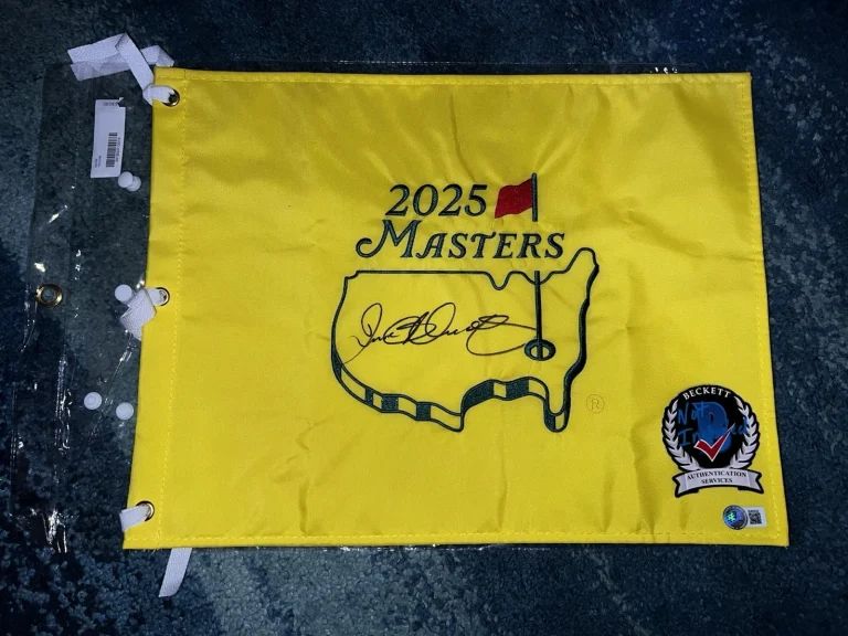 Rory McIlroy Signed Official 2025 Masters Flag Grand Slam Champ Legend Beckett