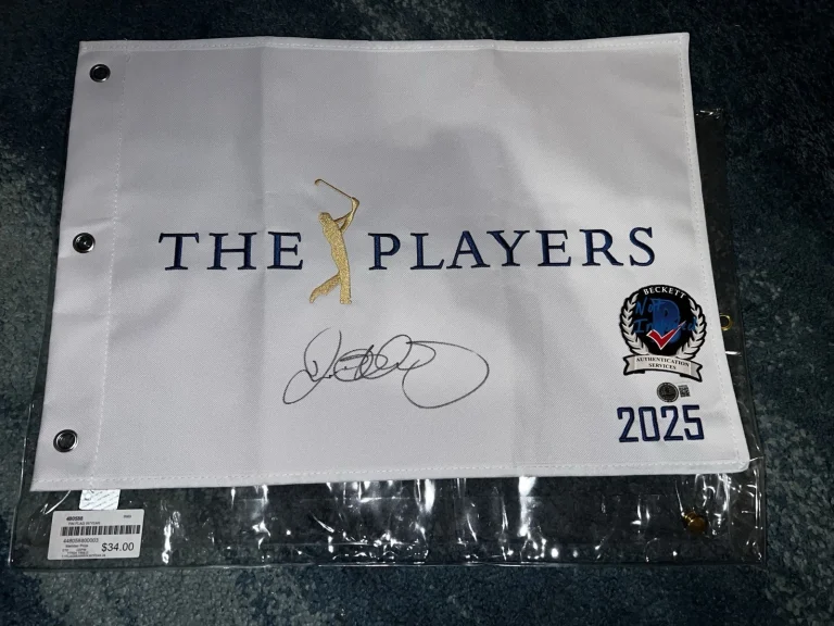 Rory McIlroy Signed Official 2025 The Players Flag Grand Slam Legend Beckett