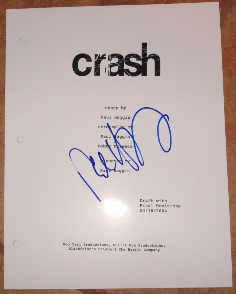PAUL HAGGIS SIGNED CRASH SCRIPT AUTHENTIC AUTOGRAPH FULL 115 PAGE OSCAR WINNER