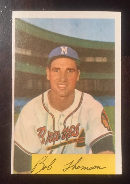1954 BOWMAN #201 BOBBY THOMSON MILWAUKEE BRAVES VG (MC) SEE PHOTOS COLLECTIBLE MEMORABILIA