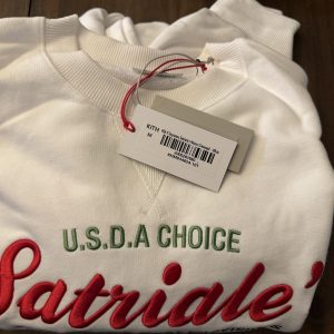 KITH X SOPRANOS SATRIALE'S NELSON CREWNECK SWEATER WHITE SIZE M MEDIUM NWT