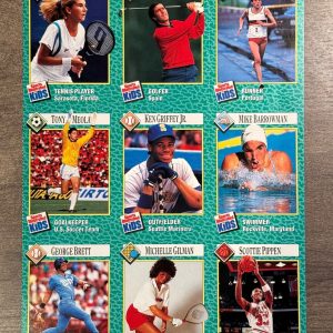 1990 Sports Illustrated SI for Kids Uncut Panel of Cards Ken Griffey Jr. Pippen