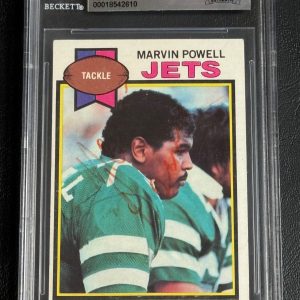 Marvin Powell 1979 Topps Card New York Jets SIGNED Autographed Auto Beckett BAS