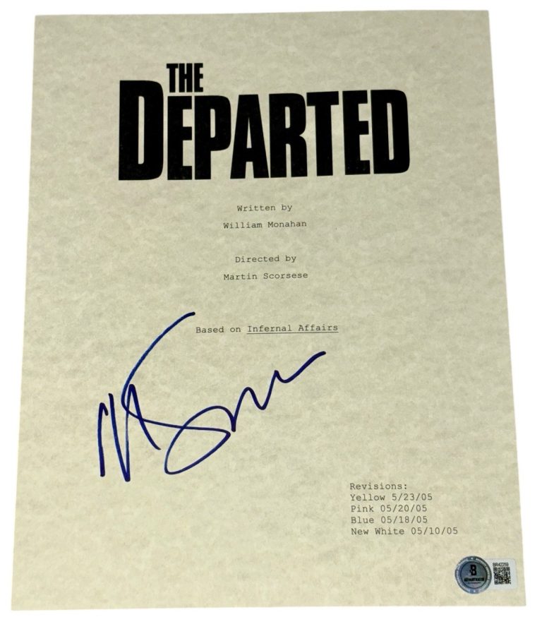 Martin Scorsese Signed Autograph The Departed Full Script Screenplay Beckett BAS