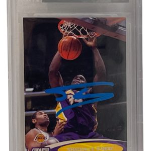 Shaquille O'Neal Signed 2000-01 Stadium Club #50 Lakers Beckett Witness Slabbed