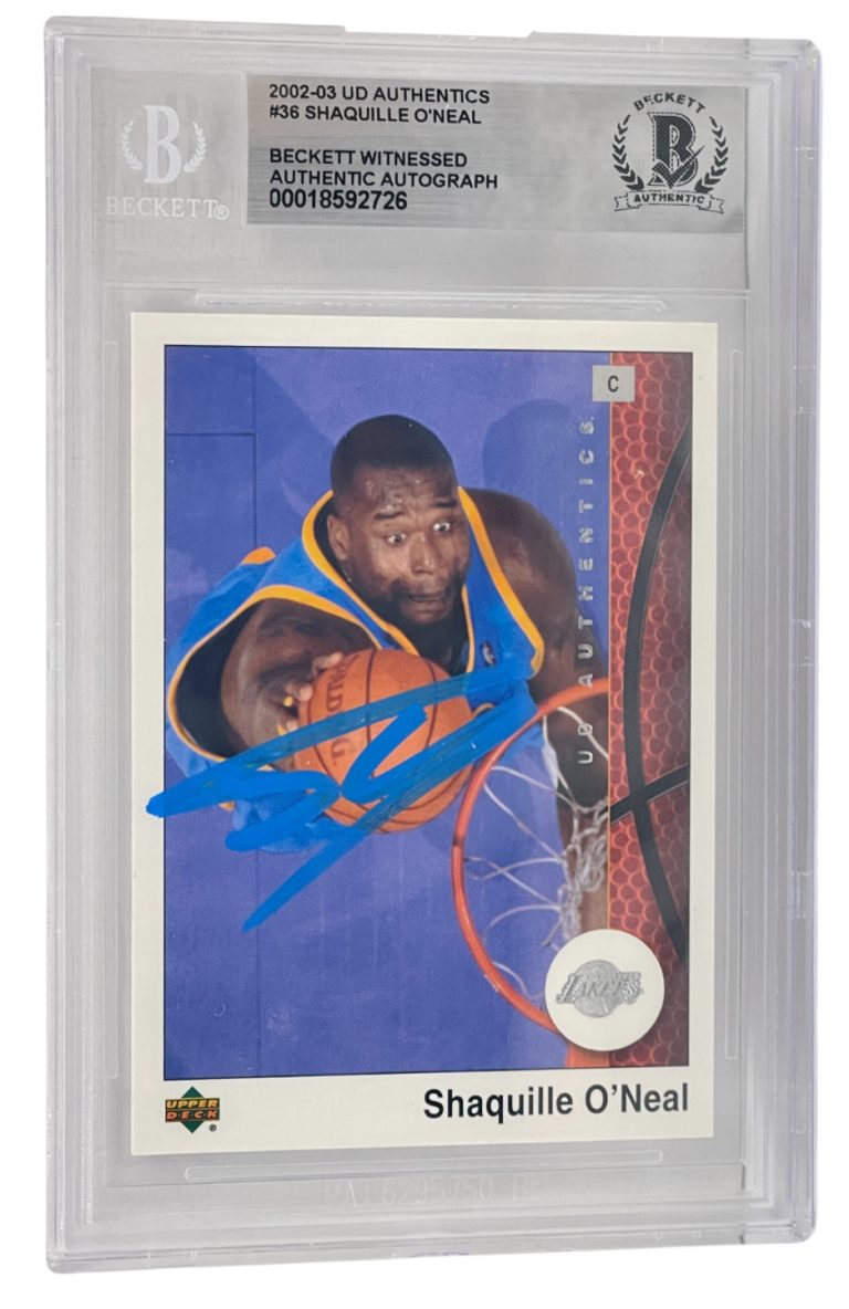 Shaquille O'Neal Signed 2002-03 UD Authentics #36 Lakers Beckett Witness Slabbed