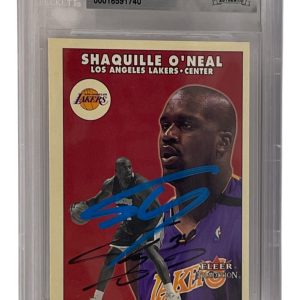 Shaquille O'Neal Signed 2000-01 Fleer Glossy #156 Lakers Beckett Witness Slabbed