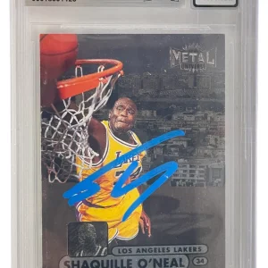 Shaquille O'Neal Signed 1997-98 Metal Universe #1 BAS Slabbed Auto Grade 10