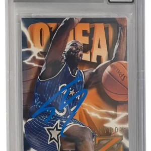 Shaquille O'Neal Signed 1996-97 Z-Force #54 Magic BAS Slabbed Auto Grade 10