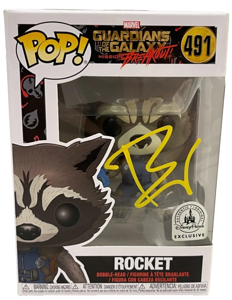 Bradley Cooper Signed Funko 491 Rocket Guardians of the Galaxy Autograph Beckett