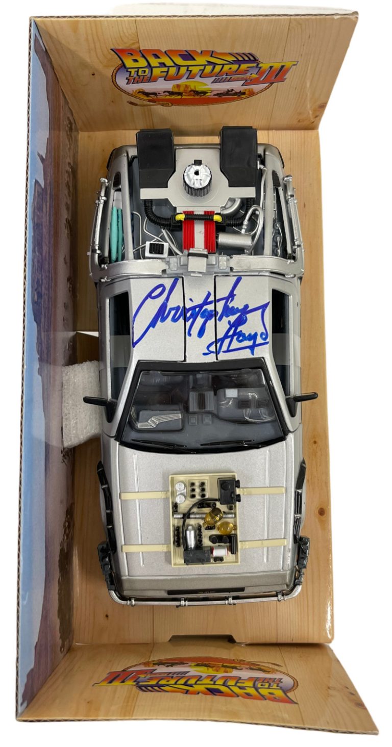 Christopher Lloyd Signed Back to The Future 3 1:24 Delorean Diecast Beckett COA