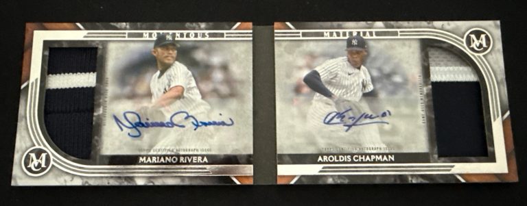 2022 Topps Museum Collection PATCH AUTO Aroldis Chapman/Mariano Rivera /5 SICK