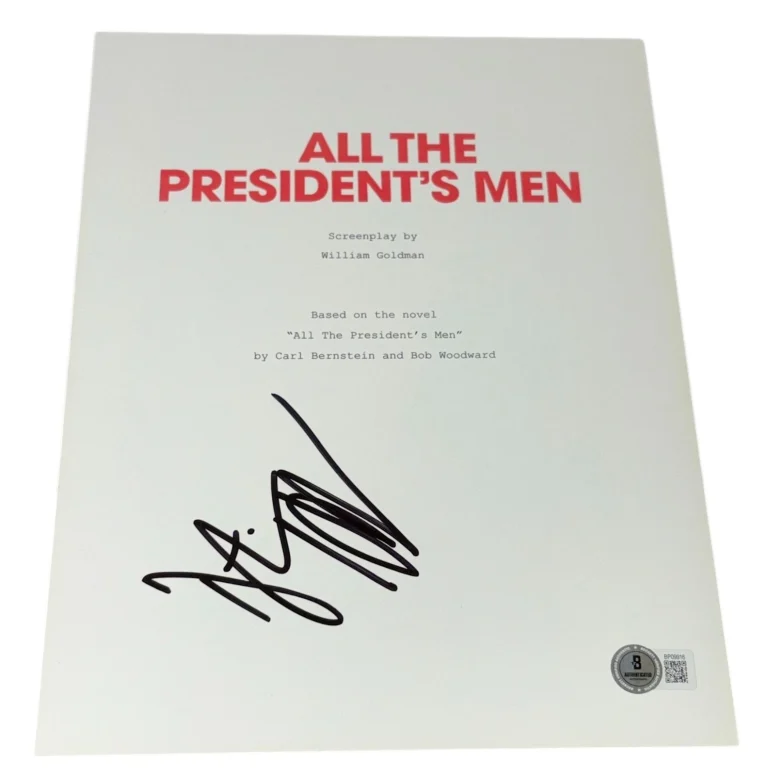 Dustin Hoffman Signed Autograph All The President's Men Script Screenplay BAS