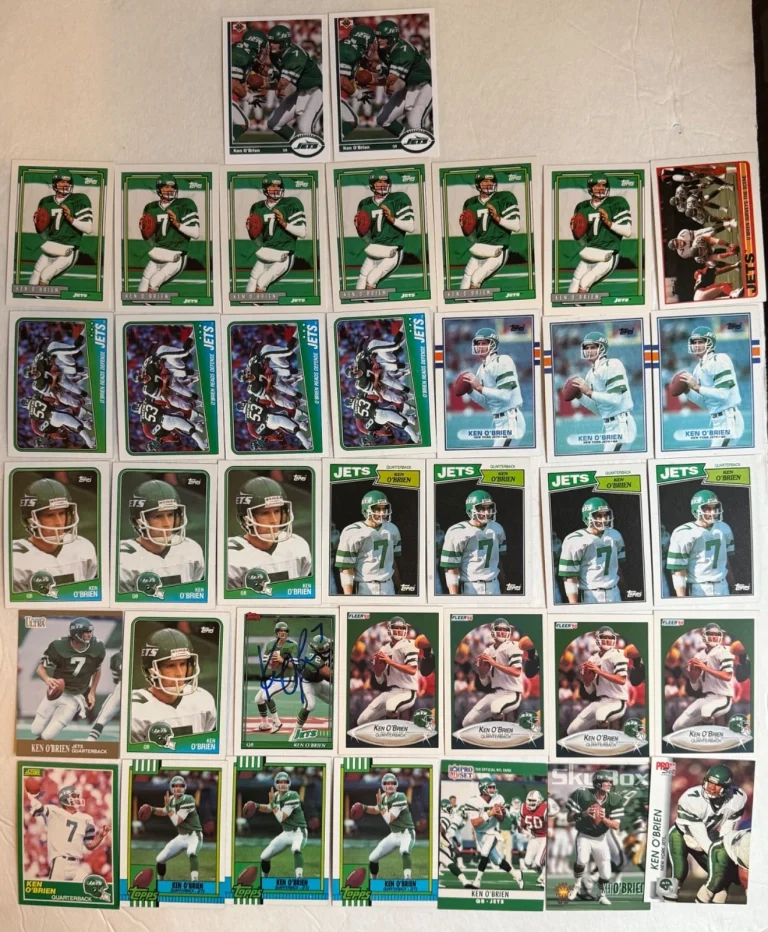 HUGE Ken O'brien 37 CARD LOT NY New York Jets QB w Topps Signed Auto + More