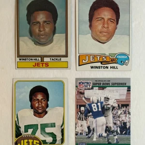 HOF Winston Hill 4 CARD LOT NY New York Topps 1974-76