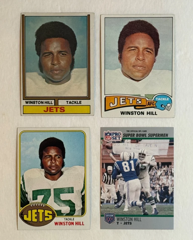 HOF Winston Hill 4 CARD LOT NY New York Topps 1974-76