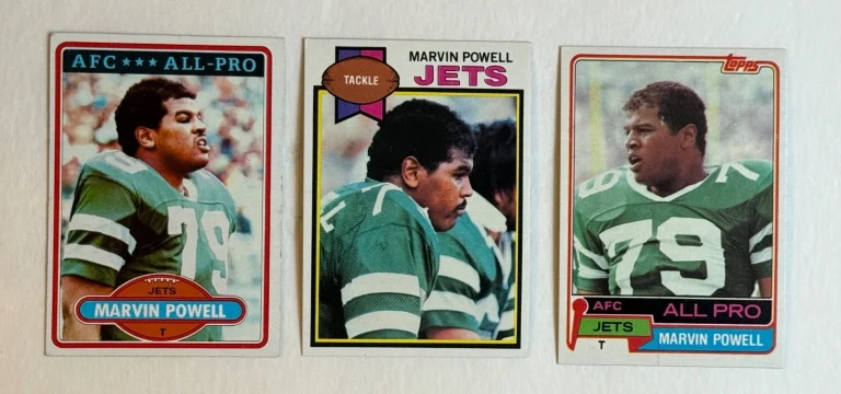 Marvin Powell 3 CARD LOT NY New York Jets Topps 1979-81