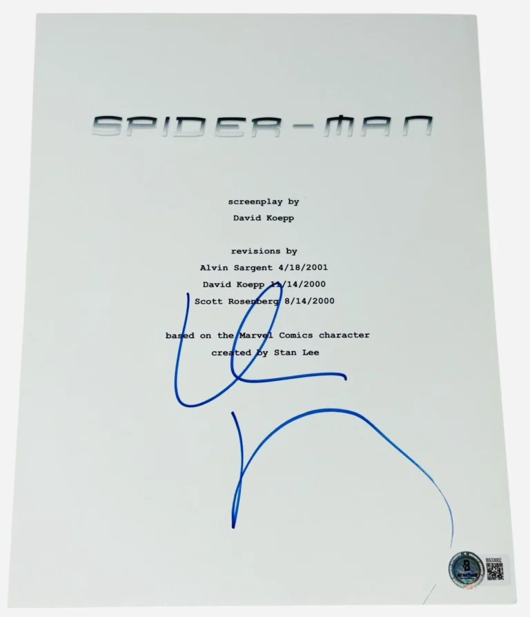 Willem Dafoe Signed Autograph Spider-Man Full Movie Script Screenplay Beckett