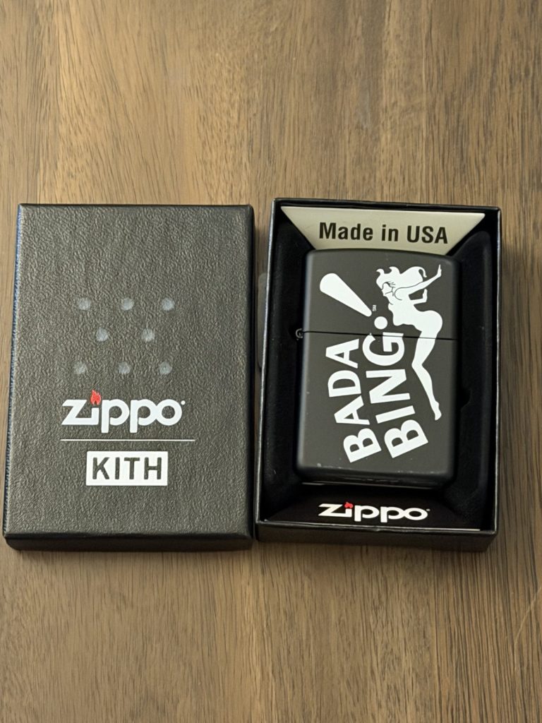 KITH X SOPRANOS ZIPPO LIGHTER HBO BADA BING IN HAND BLACK NEW NWT