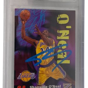 Shaquille O'Neal Signed 1997-98 Z-Force #34 Lakers Beckett Witness Slabbed