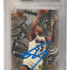 Shaquille O'Neal Signed 1995-96 Fleer Metal #215 Magic Beckett Witness Slabbed
