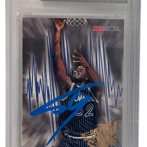 Shaquille O'Neal Signed 1995-96 Hoops #366 Orlando Magic Beckett Witness Slabbed