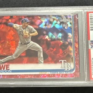 2019 Topps Chrome Sapphire #114 Brandon Lowe Red Refractor /5 Gem Mint PSA 10 RC