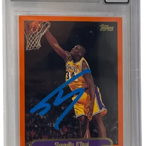 Shaquille O'Neal Signed 1999-00 Topps Card BAS Slabbed Auto Grade 10