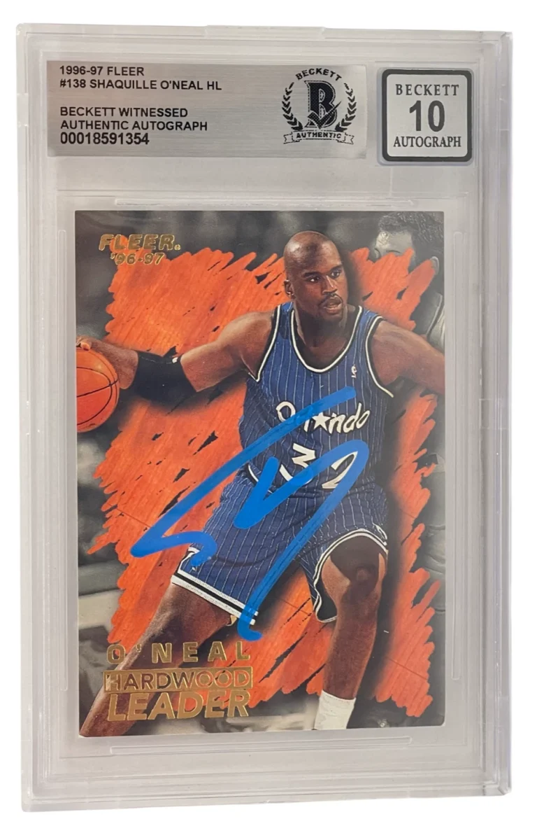 Shaquille O'Neal Signed 1996-97 Fleer Magic #138 BAS Slabbed Auto Grade 10