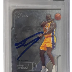 Shaquille O'Neal Signed 2003-04 Flair #18 Lakers BAS Slabbed Auto Grade 10