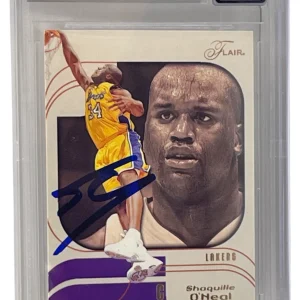 Shaquille O'Neal Signed 202-03 FLair #55 Lakers BAS Slabbed Auto Grade 10