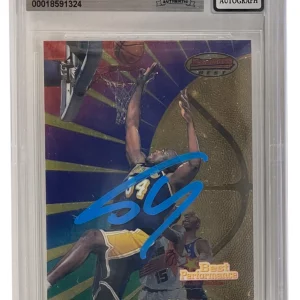 Shaquille O'Neal Signed 1997-98 Bowman's Best #95 BAS Slabbed Auto Grade 10