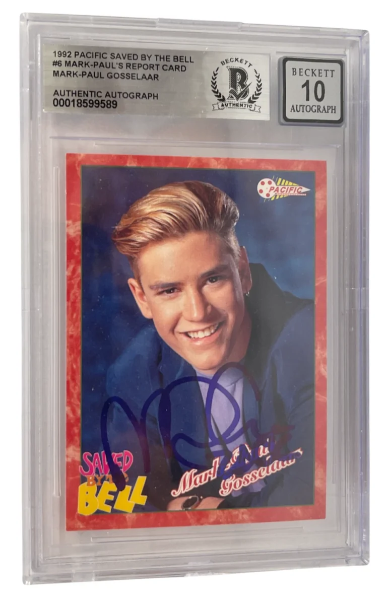 Mark-Paul Gosselaar Signed Saved by the Bell 1992 Pacific Card #6 Beckett 10