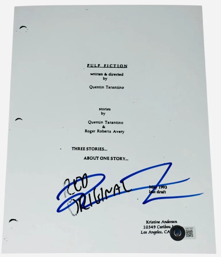 Quentin Tarantino Signed Autograph Pulp Fiction Full Script Screenplay Beckett