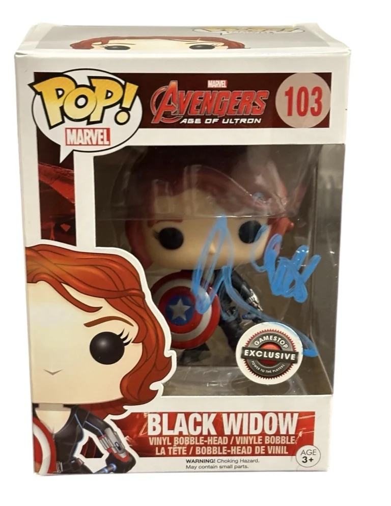 Scarlett Johansson Signed Autograph Funko Pop 103 Avengers Black Widow Beckett